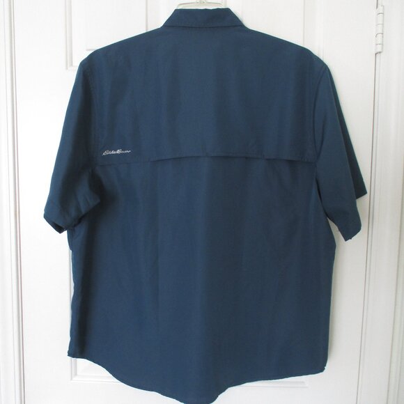 Eddie Bauer Mens S/S Blue Polyester Vented Active Fishing Shirt - Size XL - Picture 3 of 3